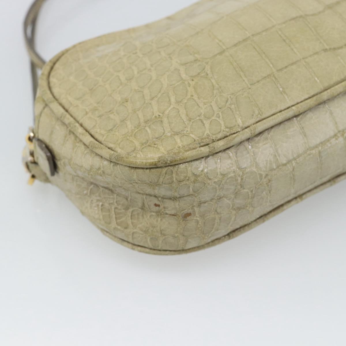 Miu Miu Shoulder Bag Leather Beige Gold Auth bs36735