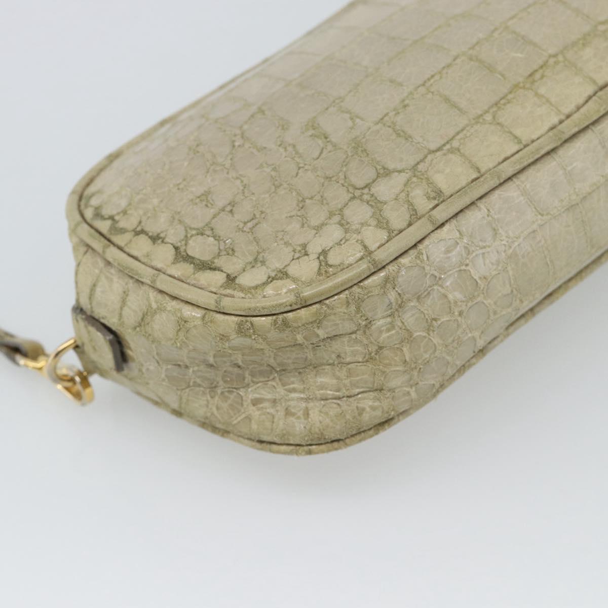 Miu Miu Shoulder Bag Leather Beige Gold Auth bs36735