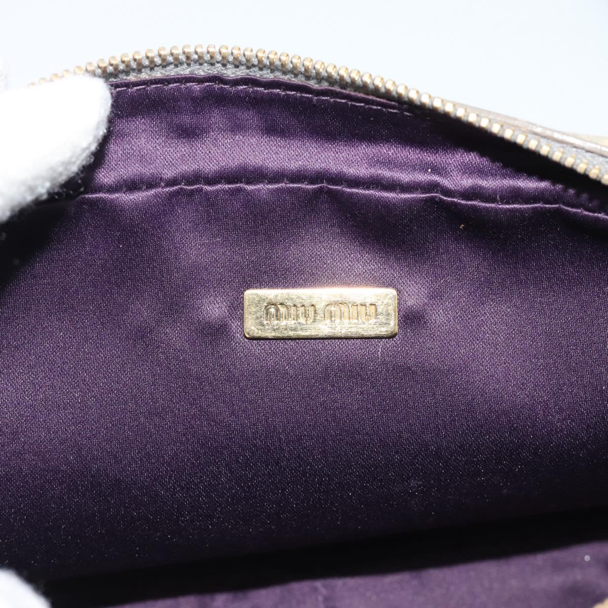 Miu Miu Shoulder Bag Leather Beige Gold Auth bs36735