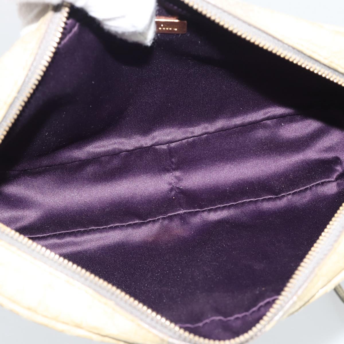 Miu Miu Shoulder Bag Leather Beige Gold Auth bs36735