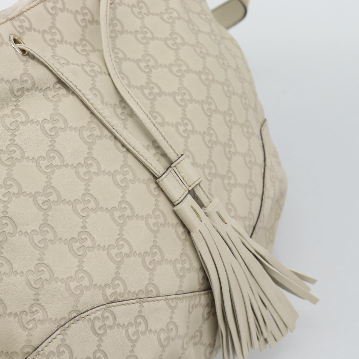 GUCCI GG Canvas Guccissima Shoulder Bag White Gold 212572 Auth bs36736