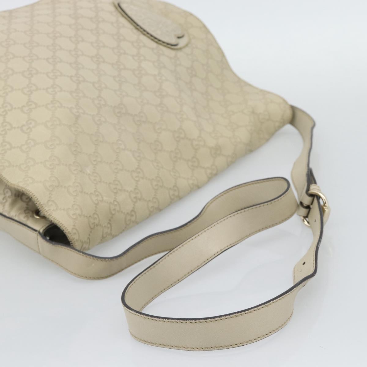GUCCI GG Canvas Guccissima Shoulder Bag White Gold 212572 Auth bs36736