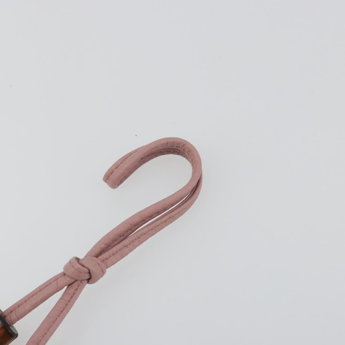 GUCCI Bamboo Charm Leather Pink Gold Auth bs36738A