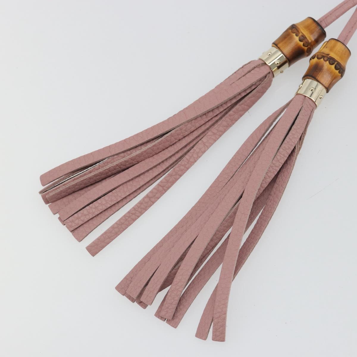 GUCCI Bamboo Charm Leather Pink Gold Auth bs36738A