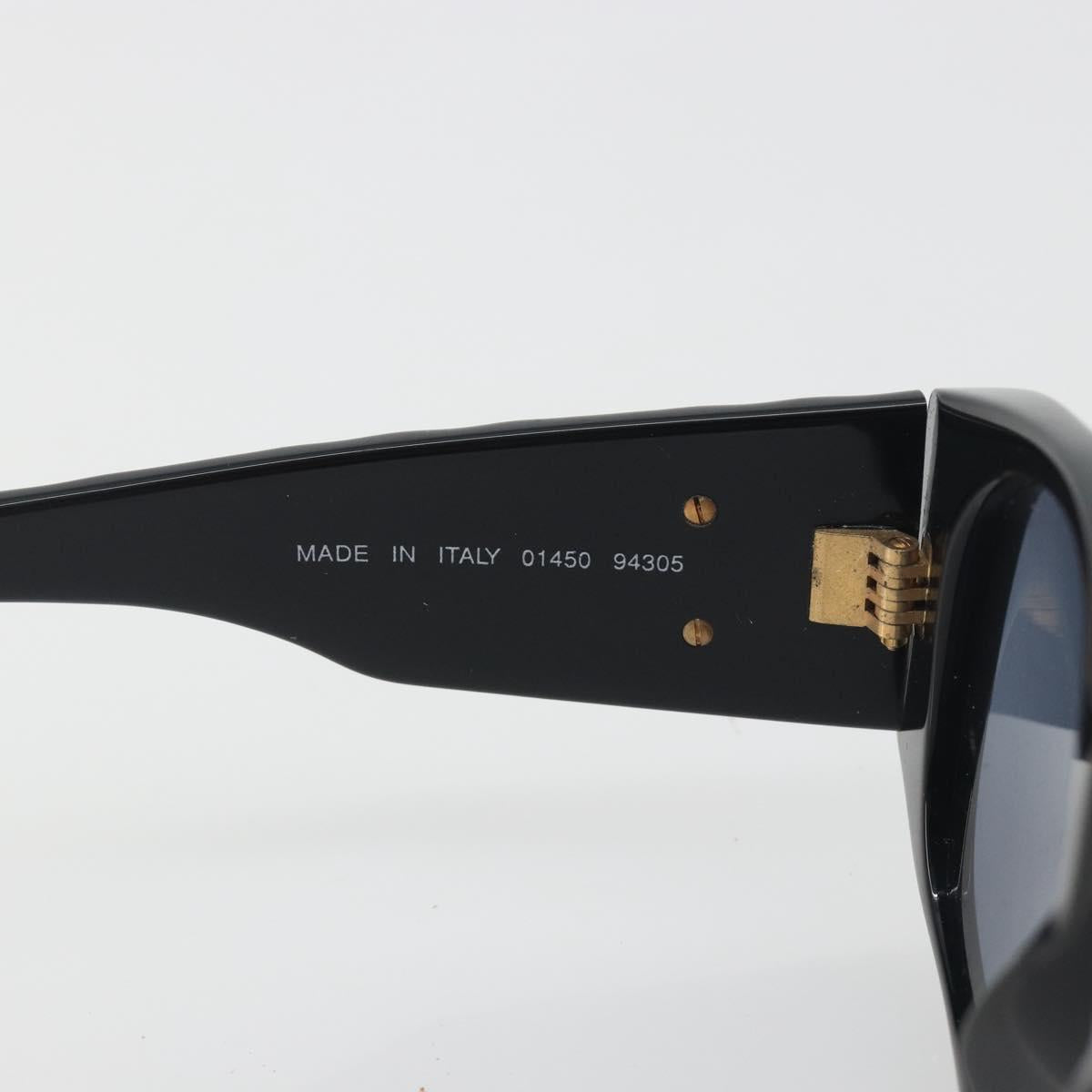 CHANEL Sunglasses Plastic Black Gold CC Auth bs36740
