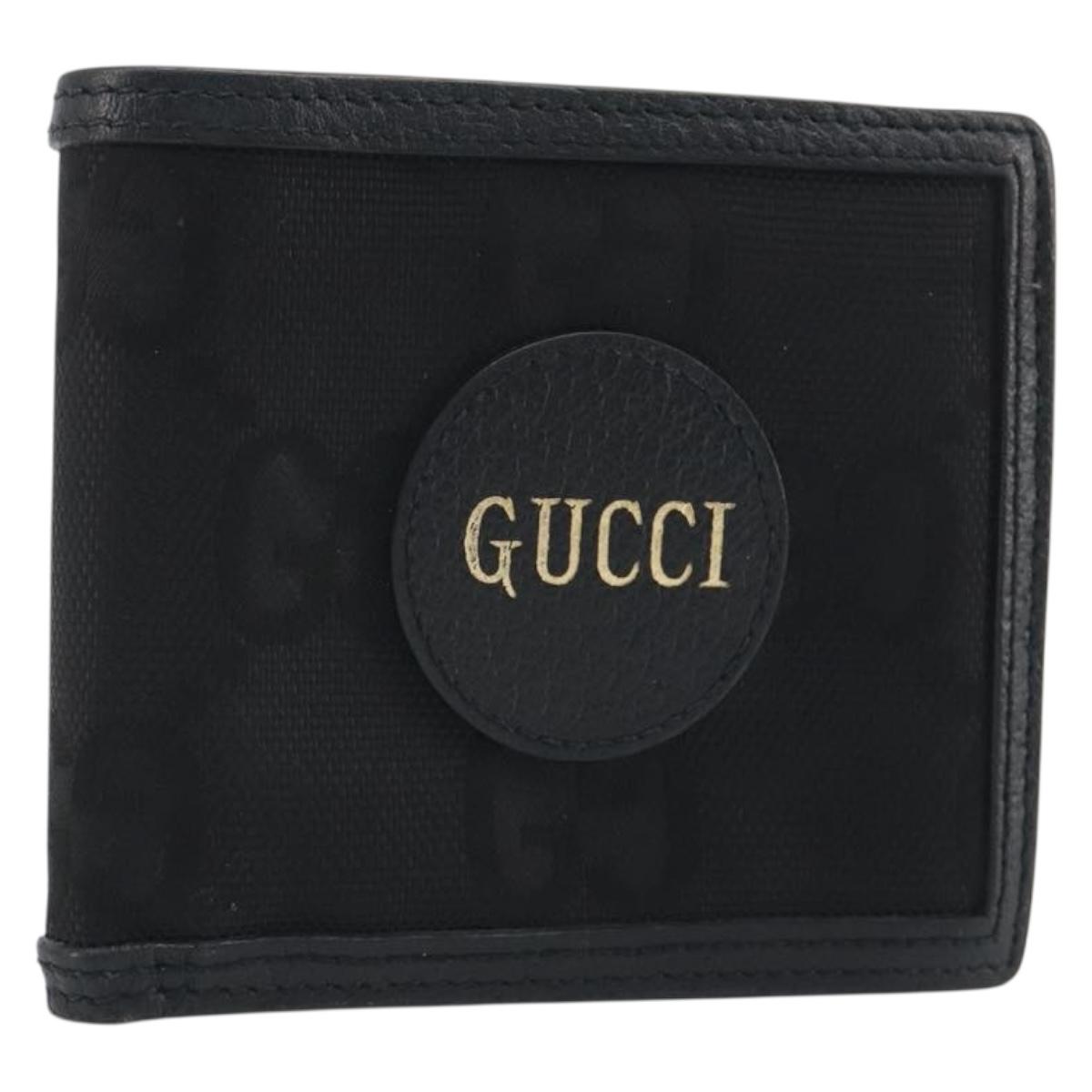 GUCCI GG Canvas Of The Grid Wallet Black 625574 Auth bs36744