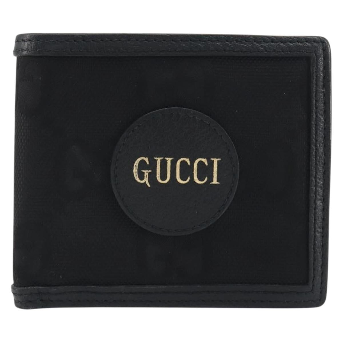 GUCCI GG Canvas Of The Grid Wallet Black 625574 Auth bs36744