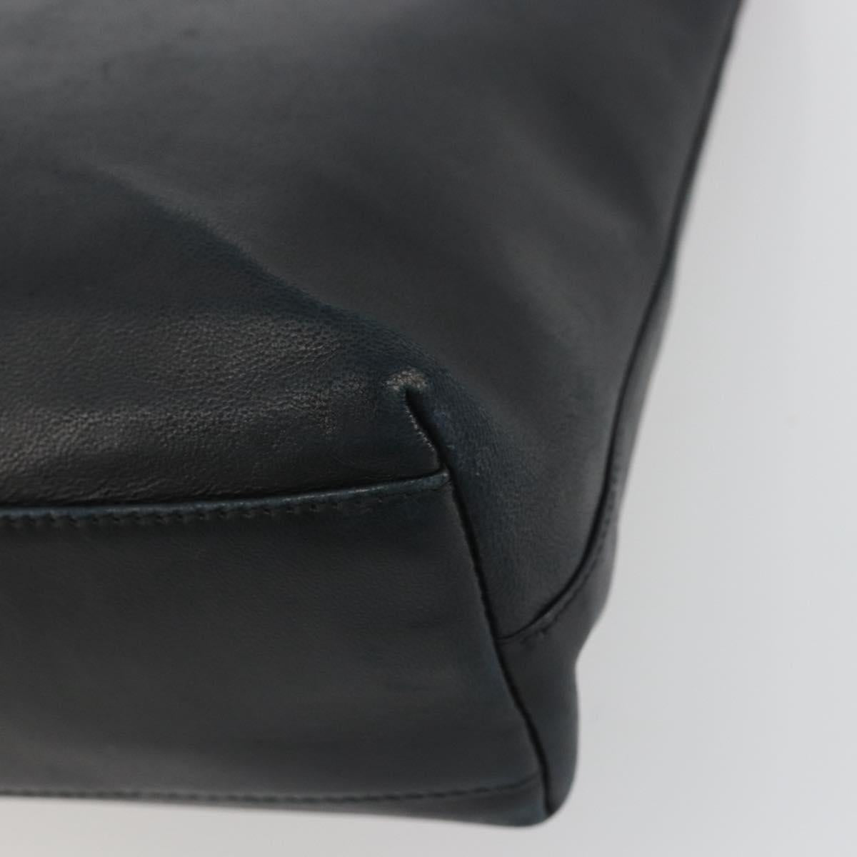 Salvatore Ferragamo Shoulder Bag Leather Black Silver Auth bs36748