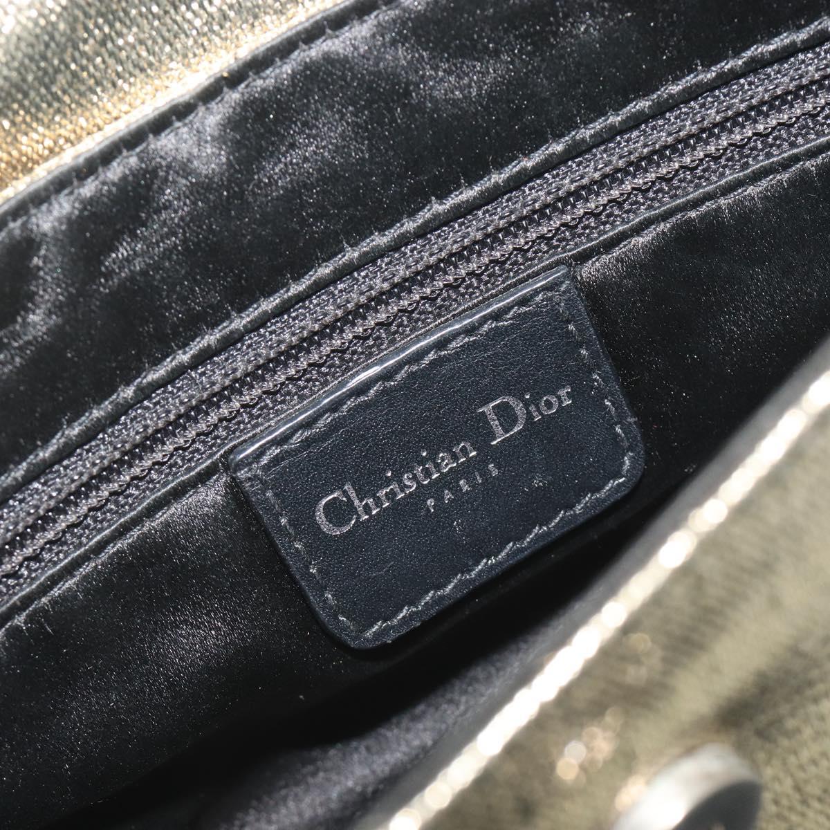 Christian Dior Hardcore Chain Shoulder Bag Silk Silver Gold Auth bs36753A