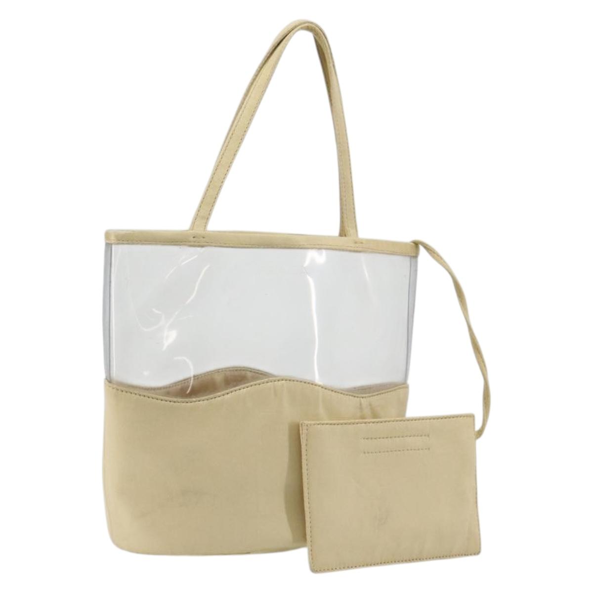 PRADA Hand Bag Vinyl Gold Auth bs36756