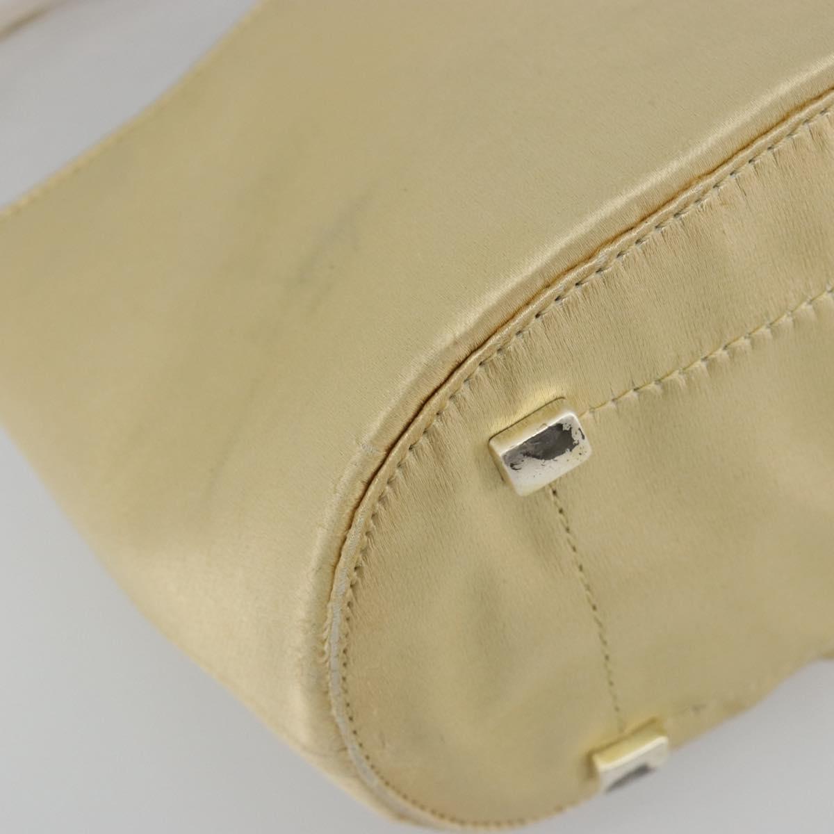 PRADA Hand Bag Vinyl Gold Auth bs36756