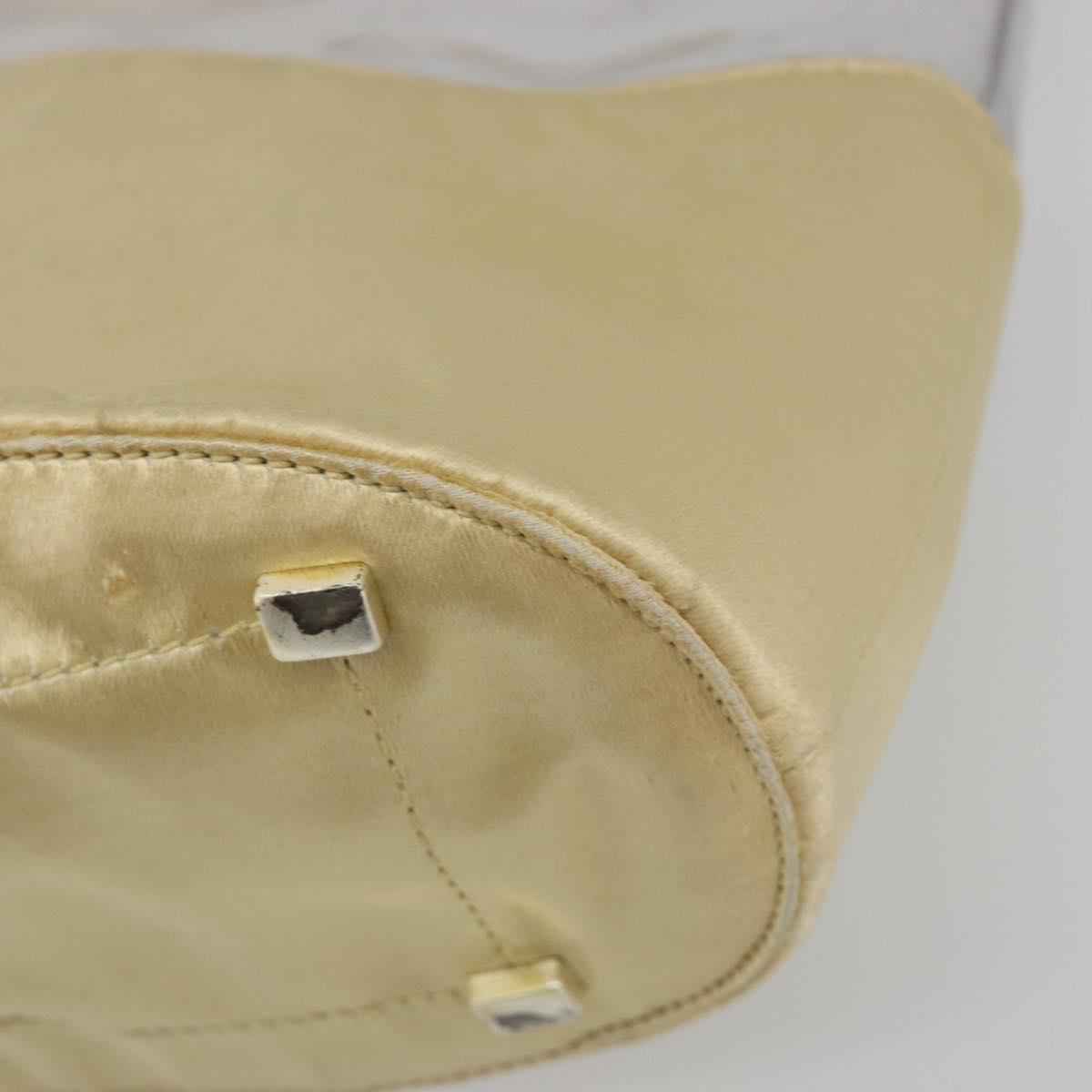 PRADA Hand Bag Vinyl Gold Auth bs36756
