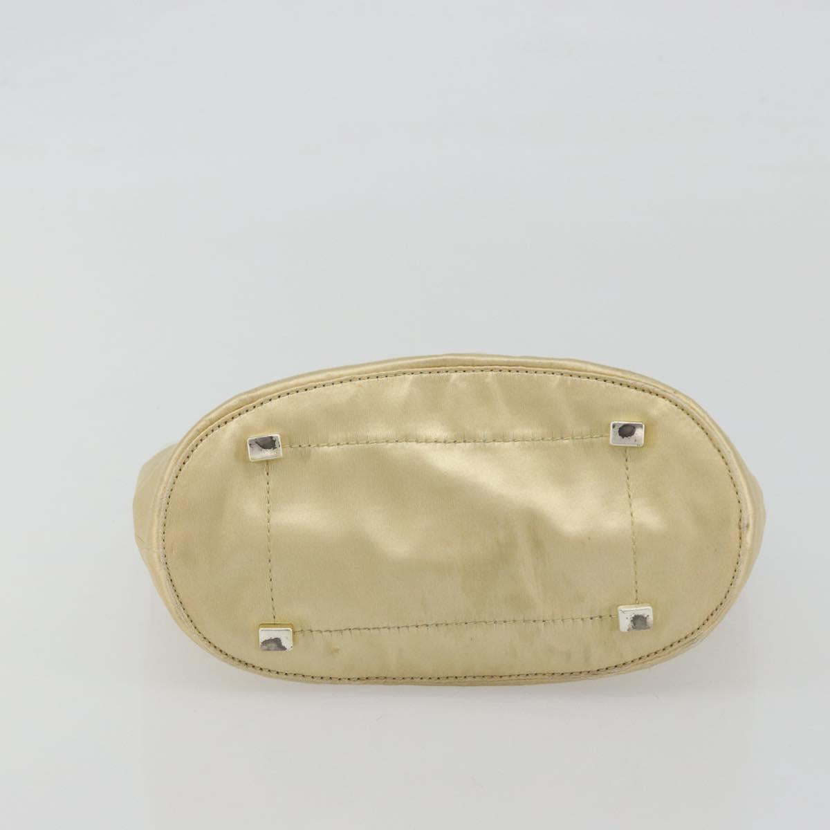 PRADA Hand Bag Vinyl Gold Auth bs36756