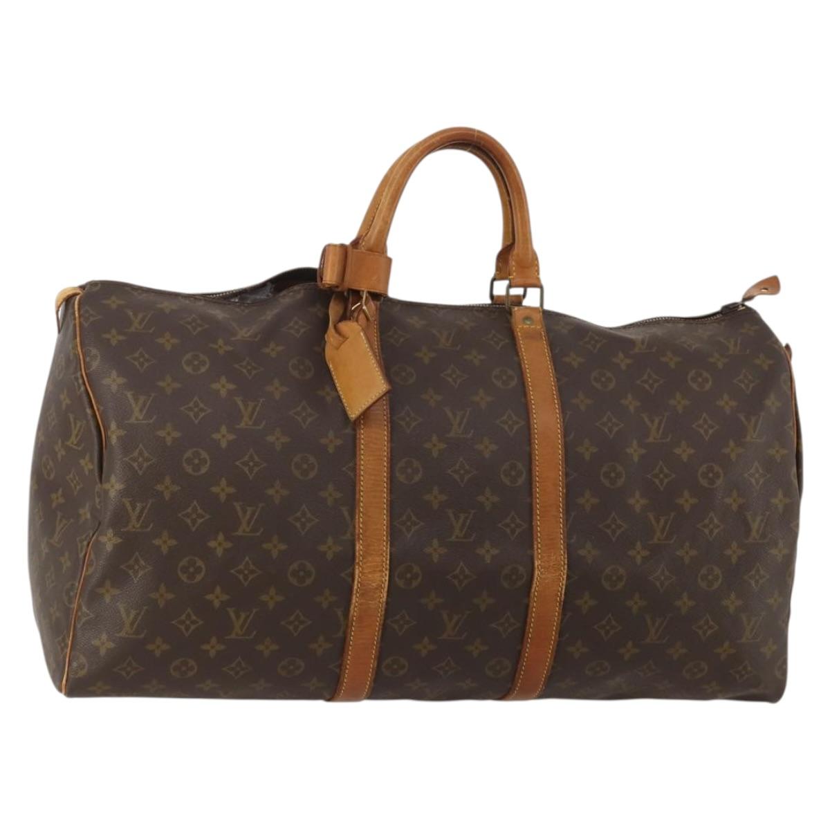 LOUIS VUITTON Monogram Keepall 55 Boston Bag M41424 LV Auth bs36758