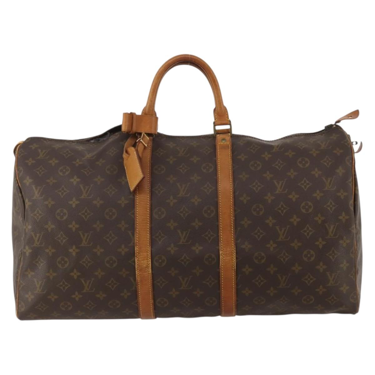 LOUIS VUITTON Monogram Keepall 55 Boston Bag M41424 LV Auth bs36758