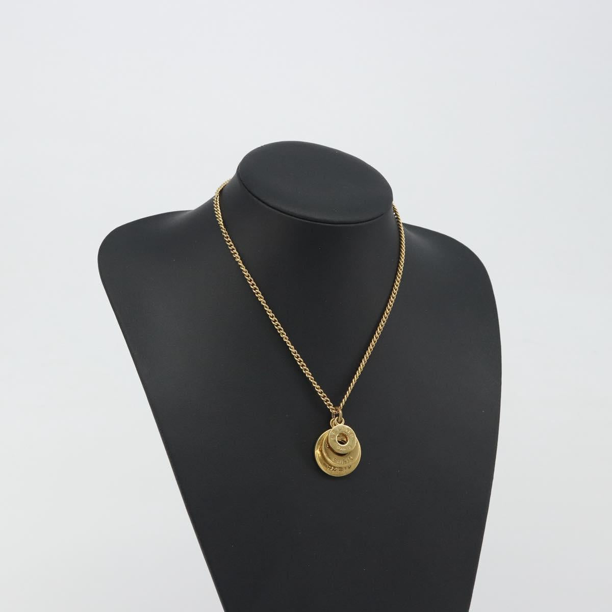 CELINE Necklace Metal Gold Auth bs36760