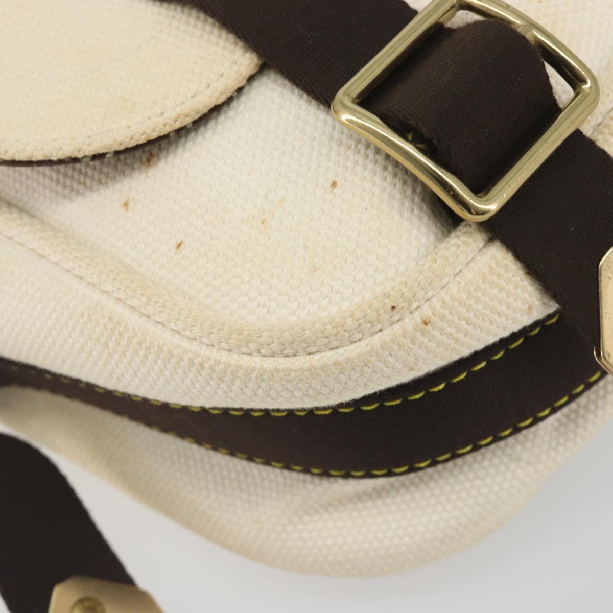 LOUIS VUITTON Antigua Buzas PM Bag Canvas White Brown M40042 LV Auth bs36763