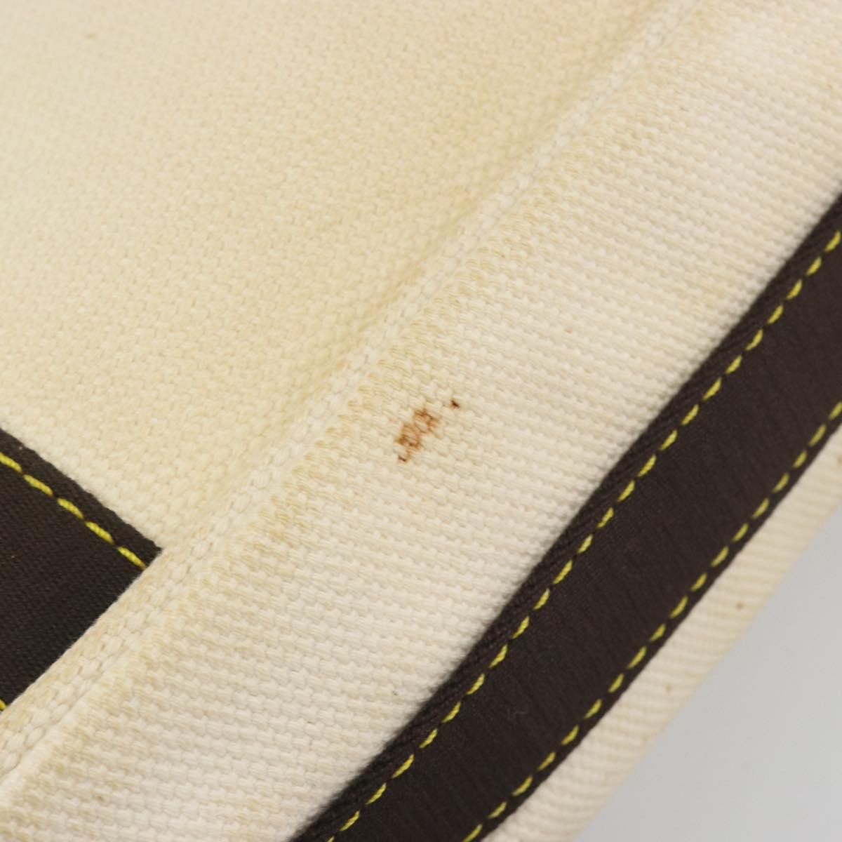 LOUIS VUITTON Antigua Buzas PM Bag Canvas White Brown M40042 LV Auth bs36763