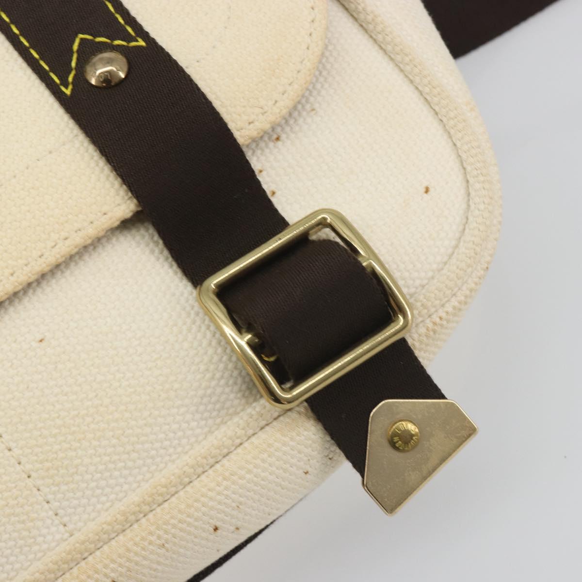 LOUIS VUITTON Antigua Buzas PM Bag Canvas White Brown M40042 LV Auth bs36763