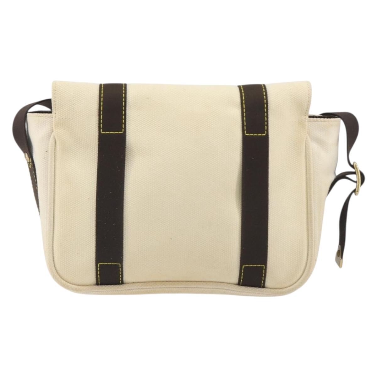 LOUIS VUITTON Antigua Buzas PM Bag Canvas White Brown M40042 LV Auth bs36763