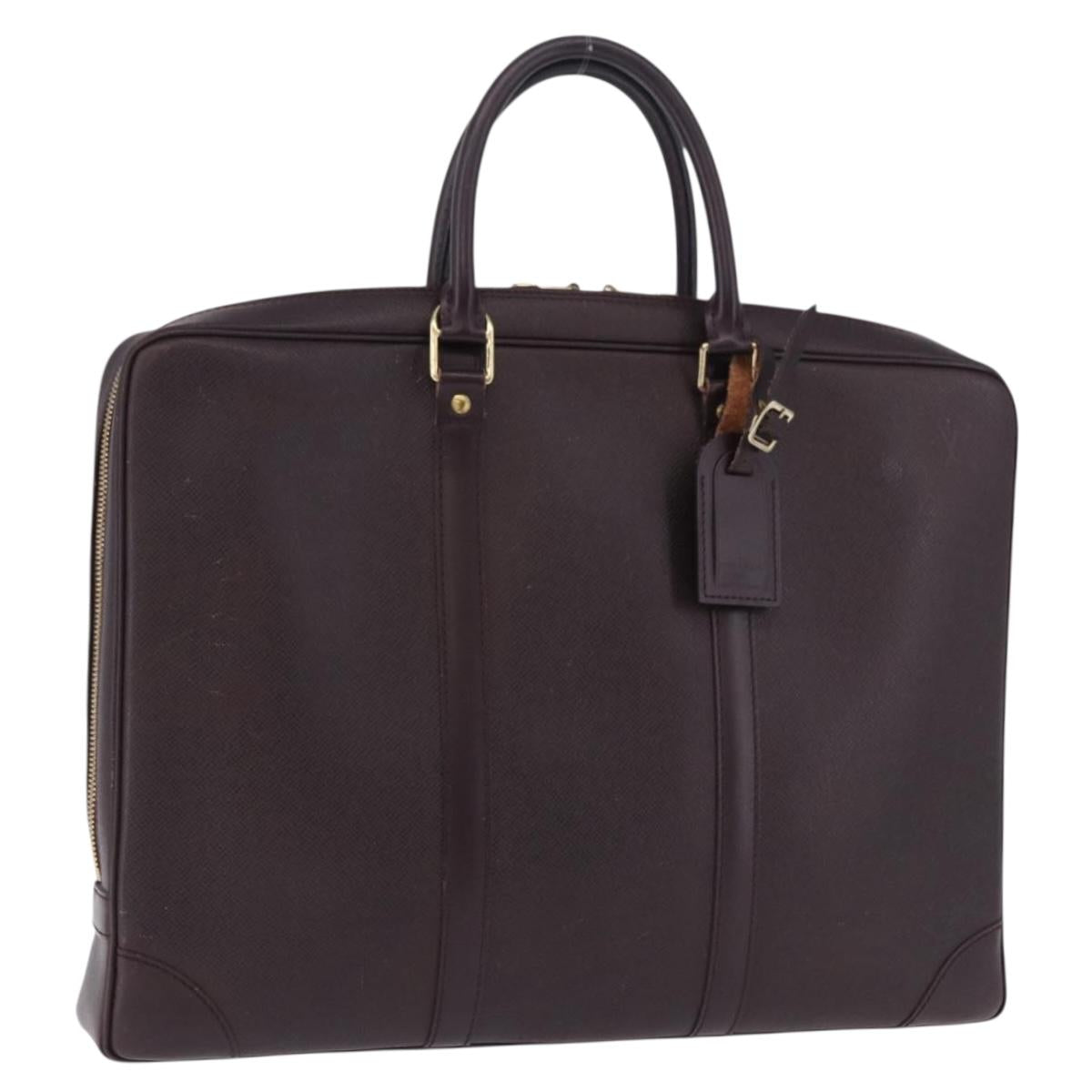 LOUIS VUITTON Taiga Porte Documents Voyage Bag Acajou M30635 LV Auth bs36765