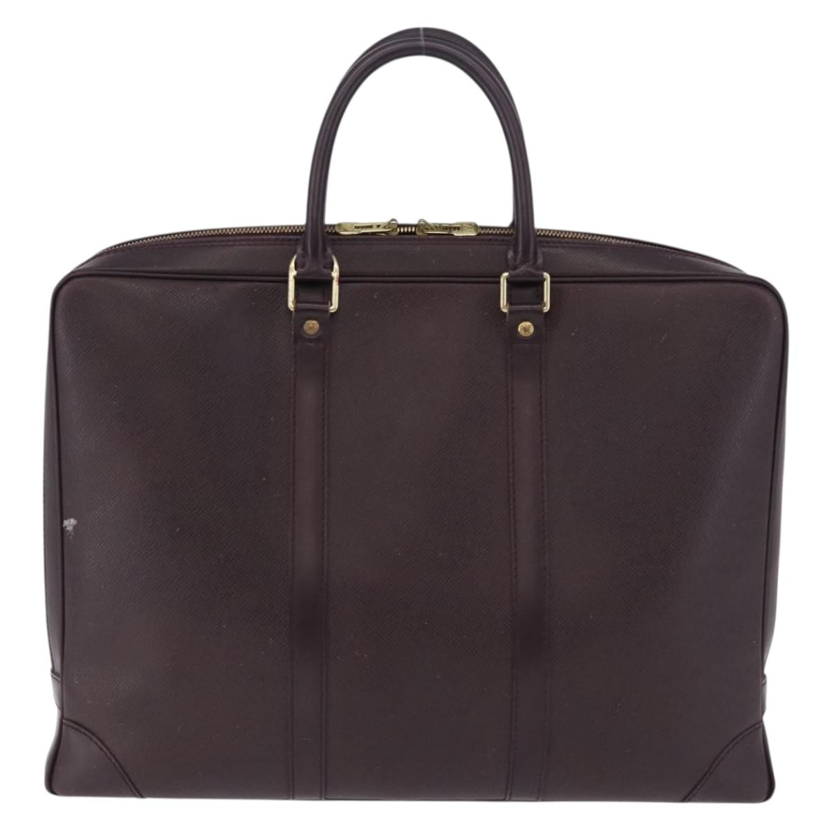 LOUIS VUITTON Taiga Porte Documents Voyage Bag Acajou M30635 LV Auth bs36765
