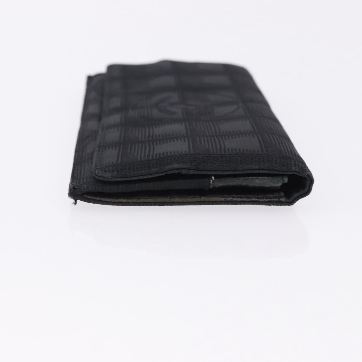 CHANEL New Travel Line Wallet Caviar Skin Leather 2 Set Black CC Auth bs36767