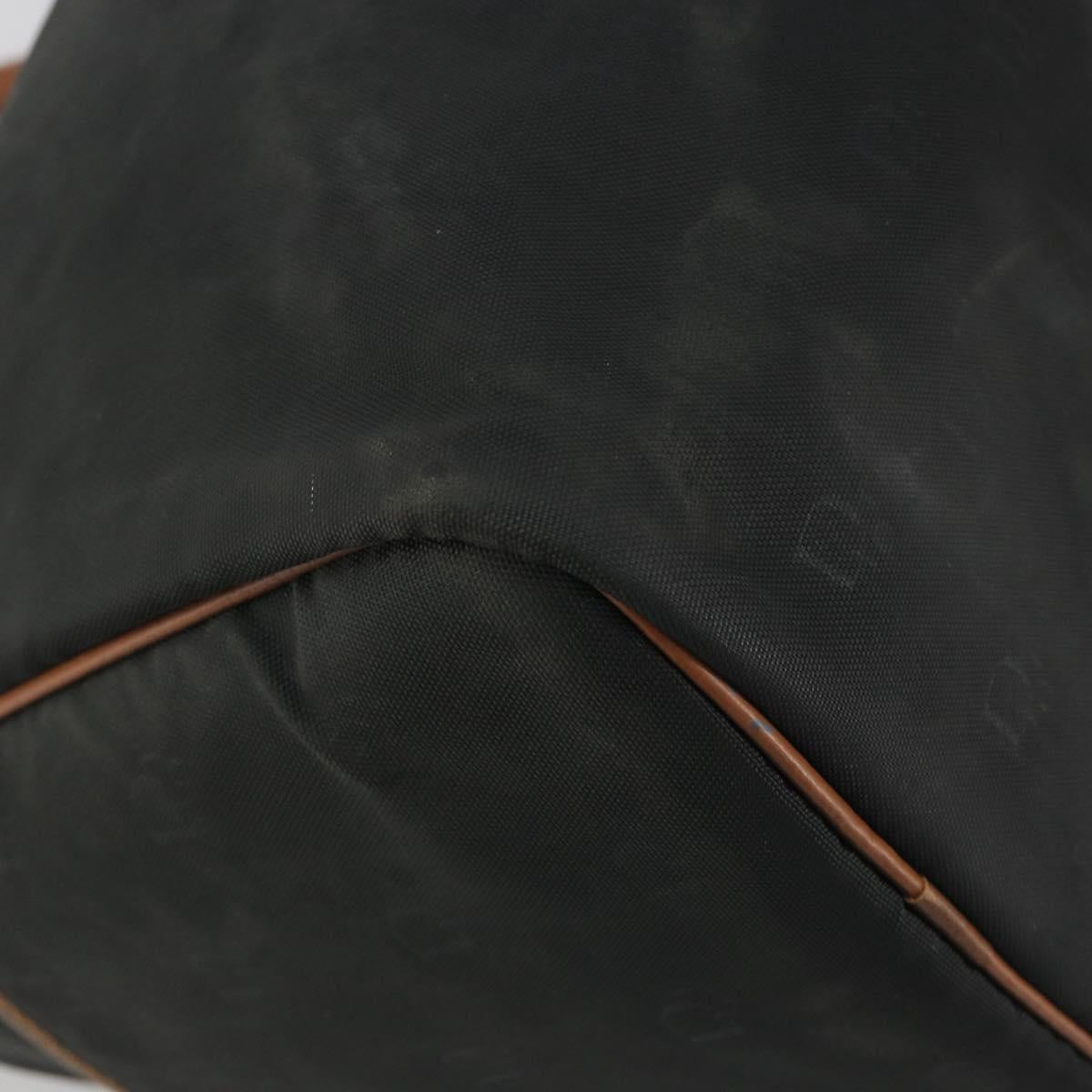 Christian Dior Honeycomb Canvas Hand Bag Nylon Black Gold Auth bs36771