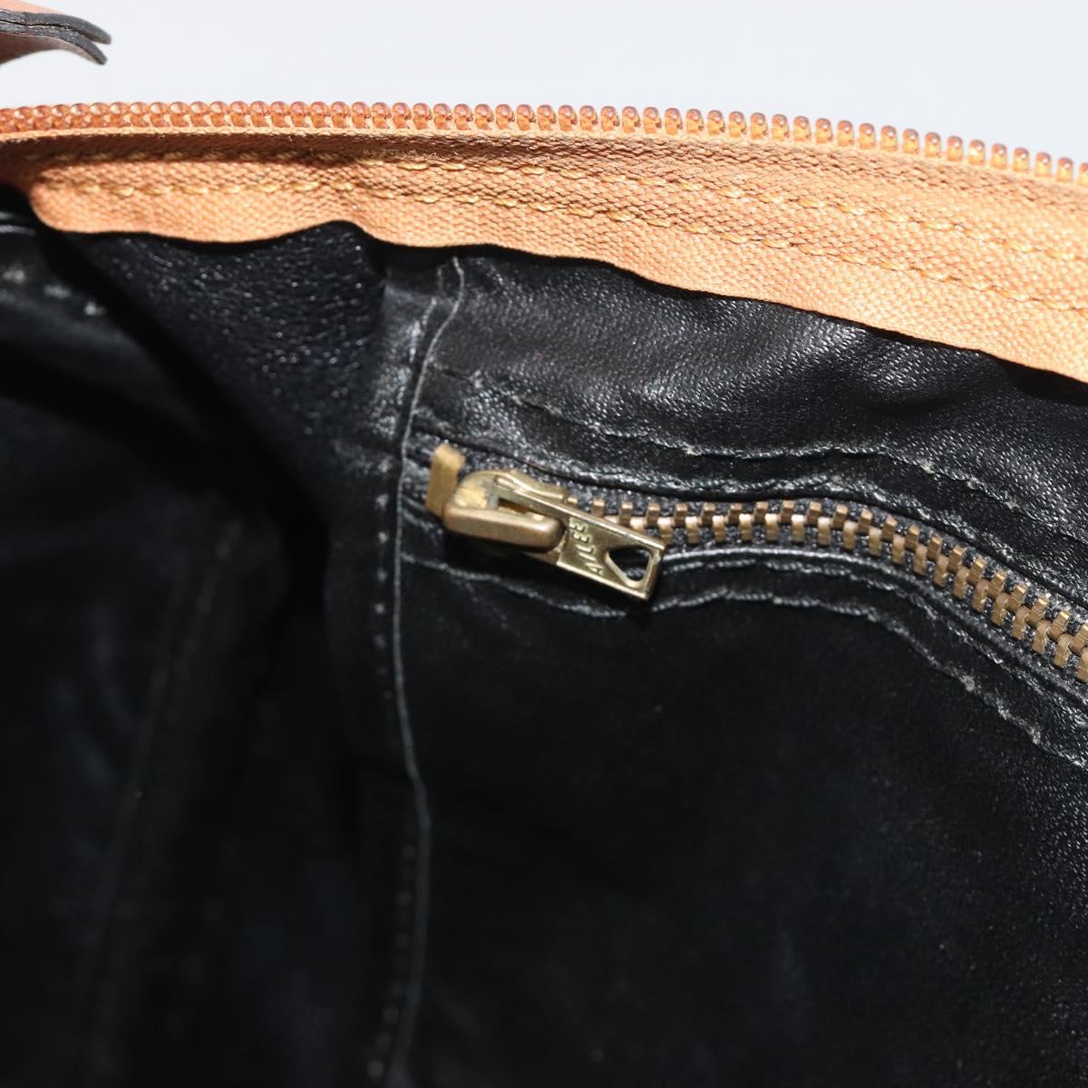 Christian Dior Honeycomb Canvas Hand Bag Nylon Black Gold Auth bs36771
