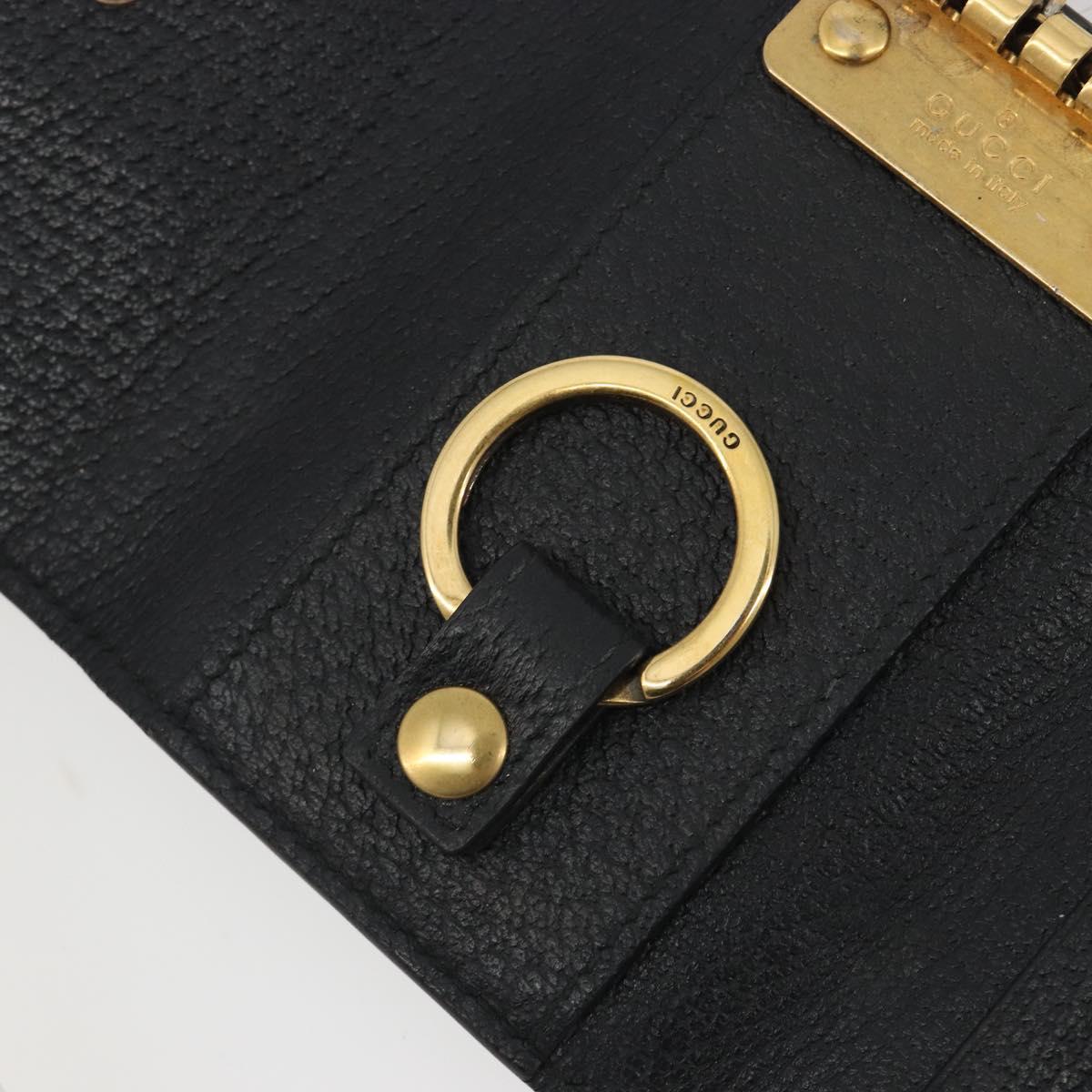 GUCCI GG Marmont Key Case Leather Black Gold 435305 Auth bs36772