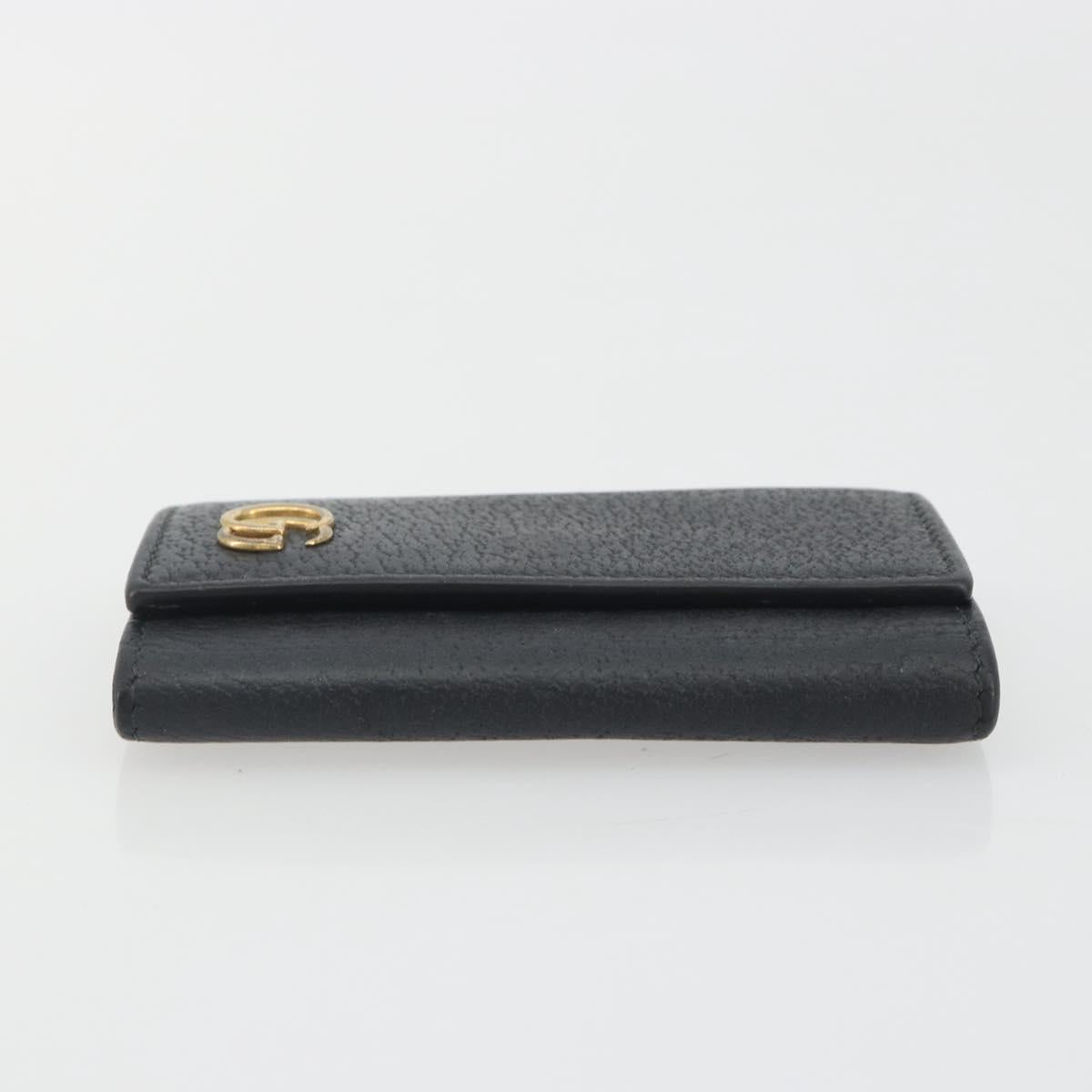 GUCCI GG Marmont Key Case Leather Black Gold 435305 Auth bs36772