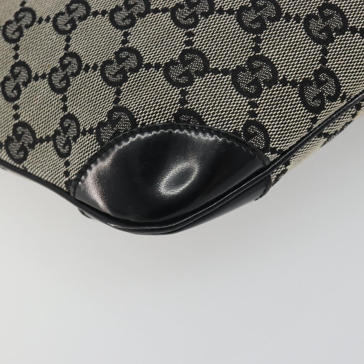 GUCCI GG Canvas Shoulder Bag Black Gold 001 4158 Auth bs36776A