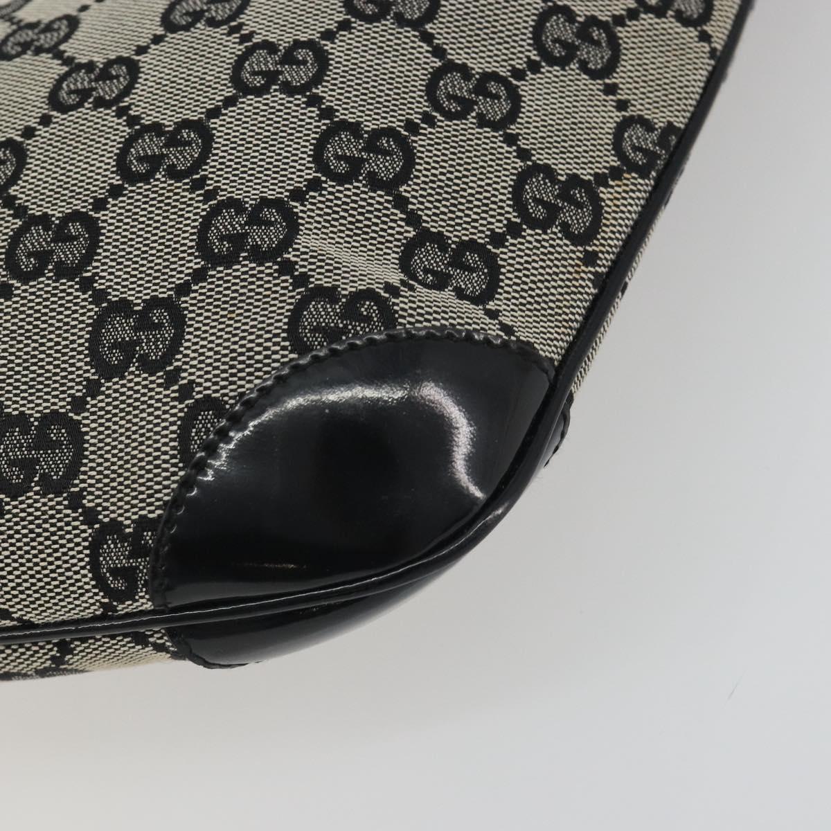 GUCCI GG Canvas Shoulder Bag Black Gold 001 4158 Auth bs36776A