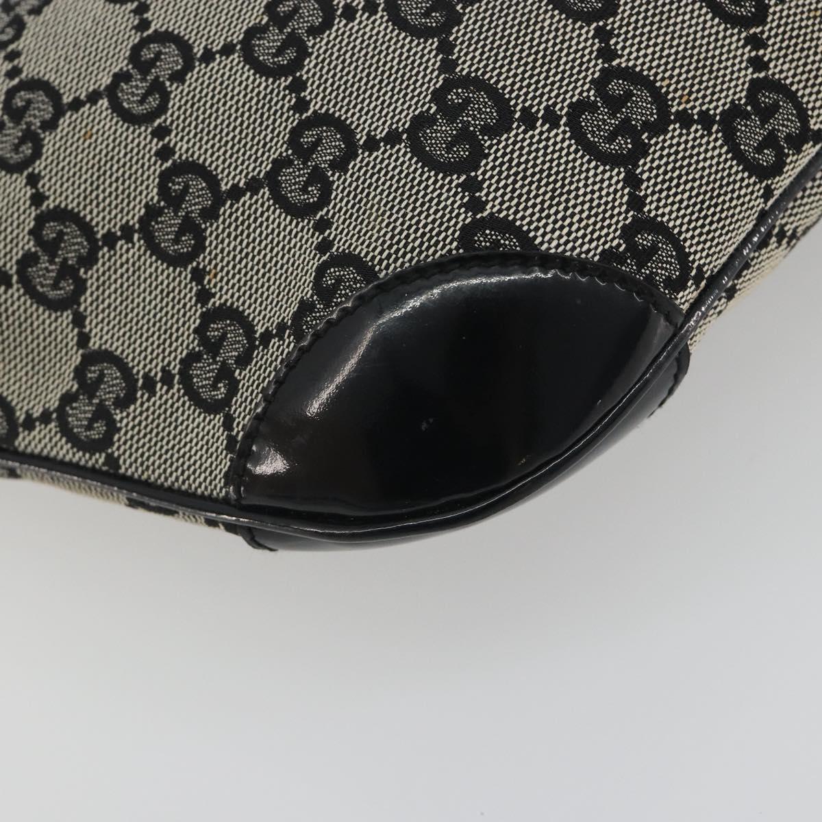 GUCCI GG Canvas Shoulder Bag Black Gold 001 4158 Auth bs36776A