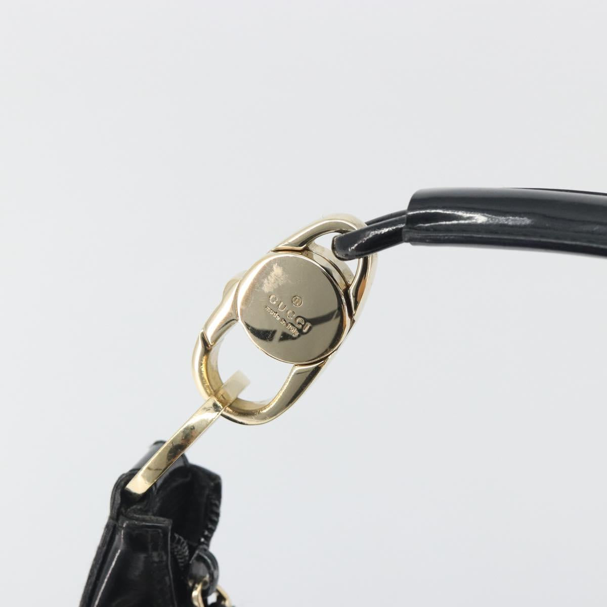 GUCCI GG Canvas Shoulder Bag Black Gold 001 4158 Auth bs36776A
