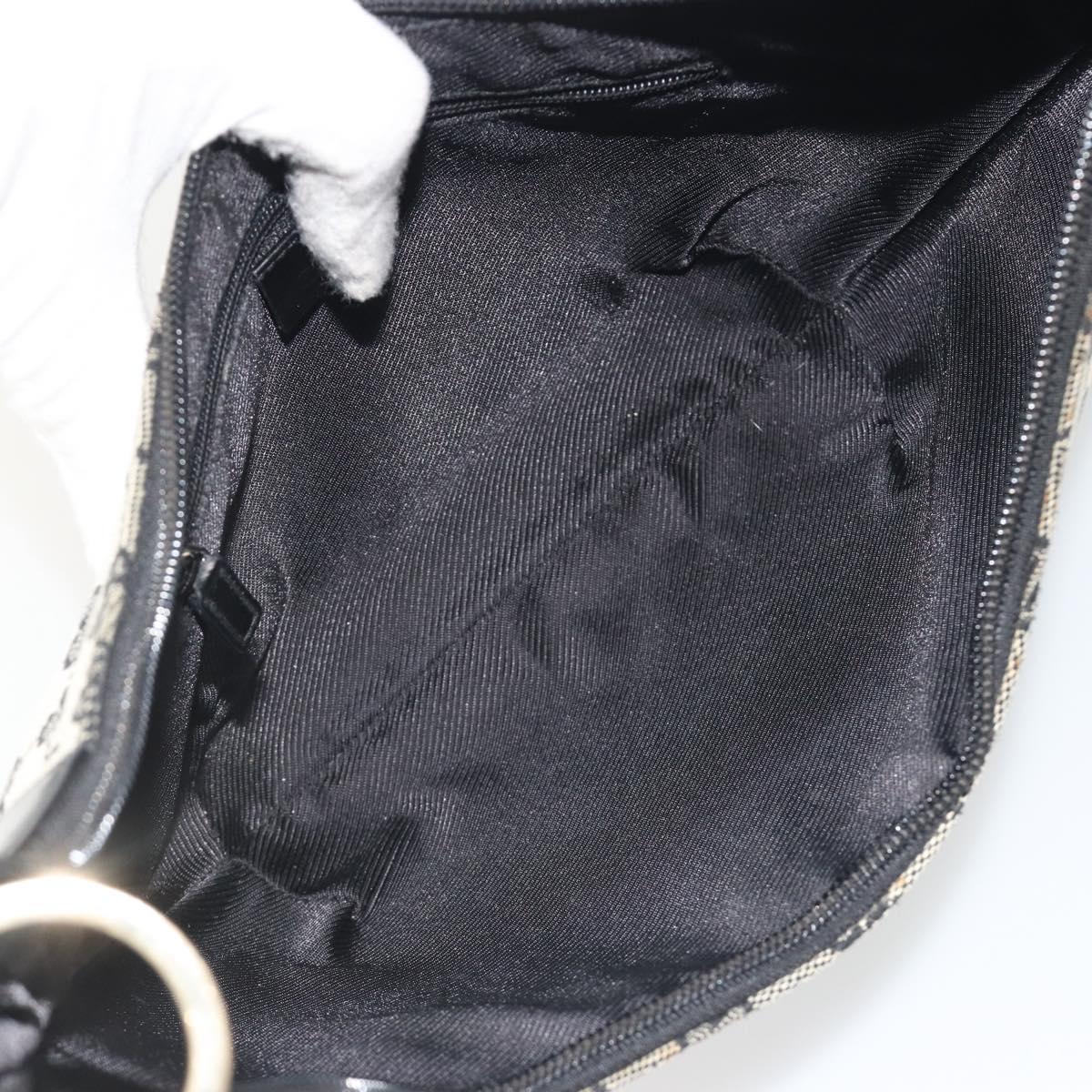 GUCCI GG Canvas Shoulder Bag Black Gold 001 4158 Auth bs36776A