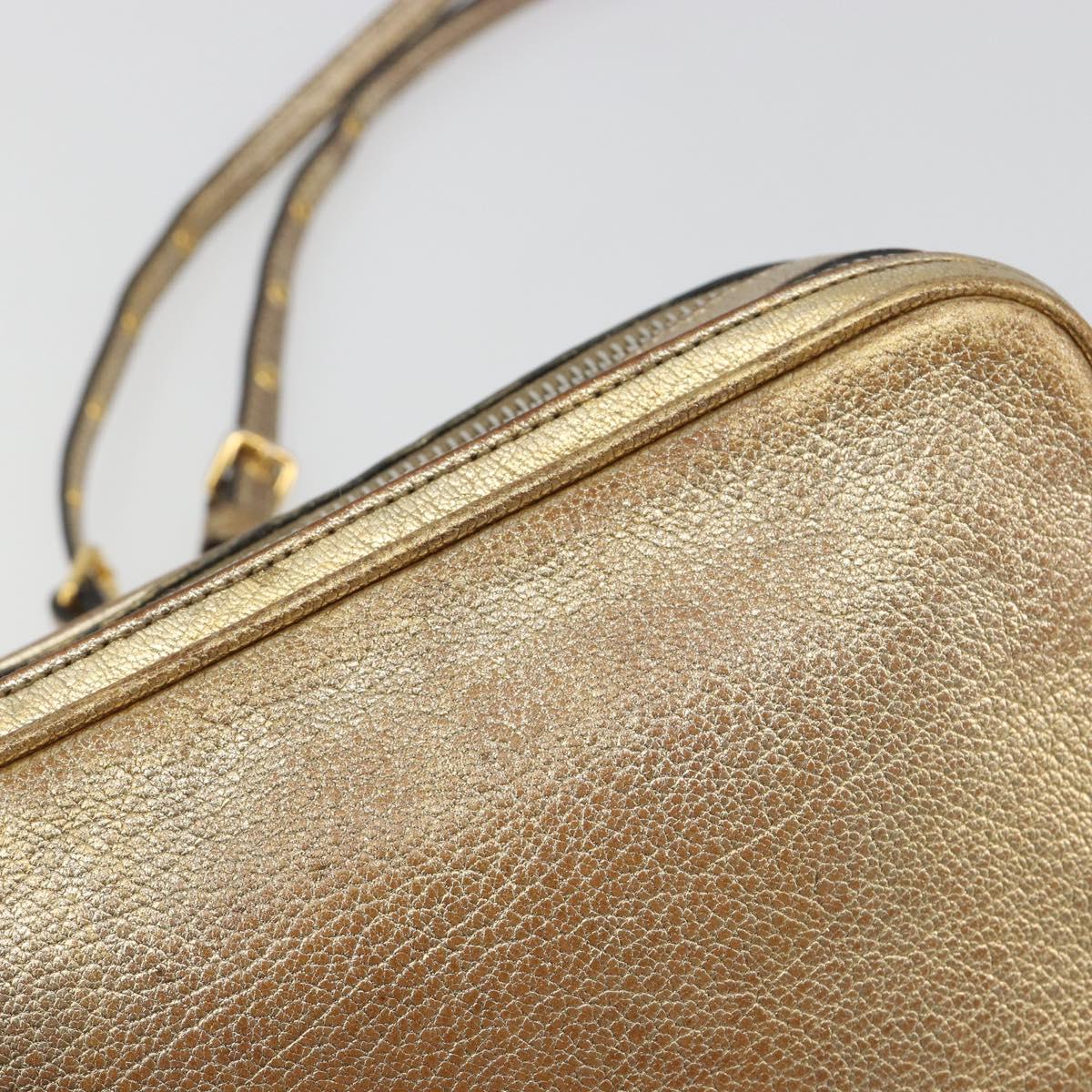 Miu Miu Shoulder Bag Leather Gold Auth bs36779A
