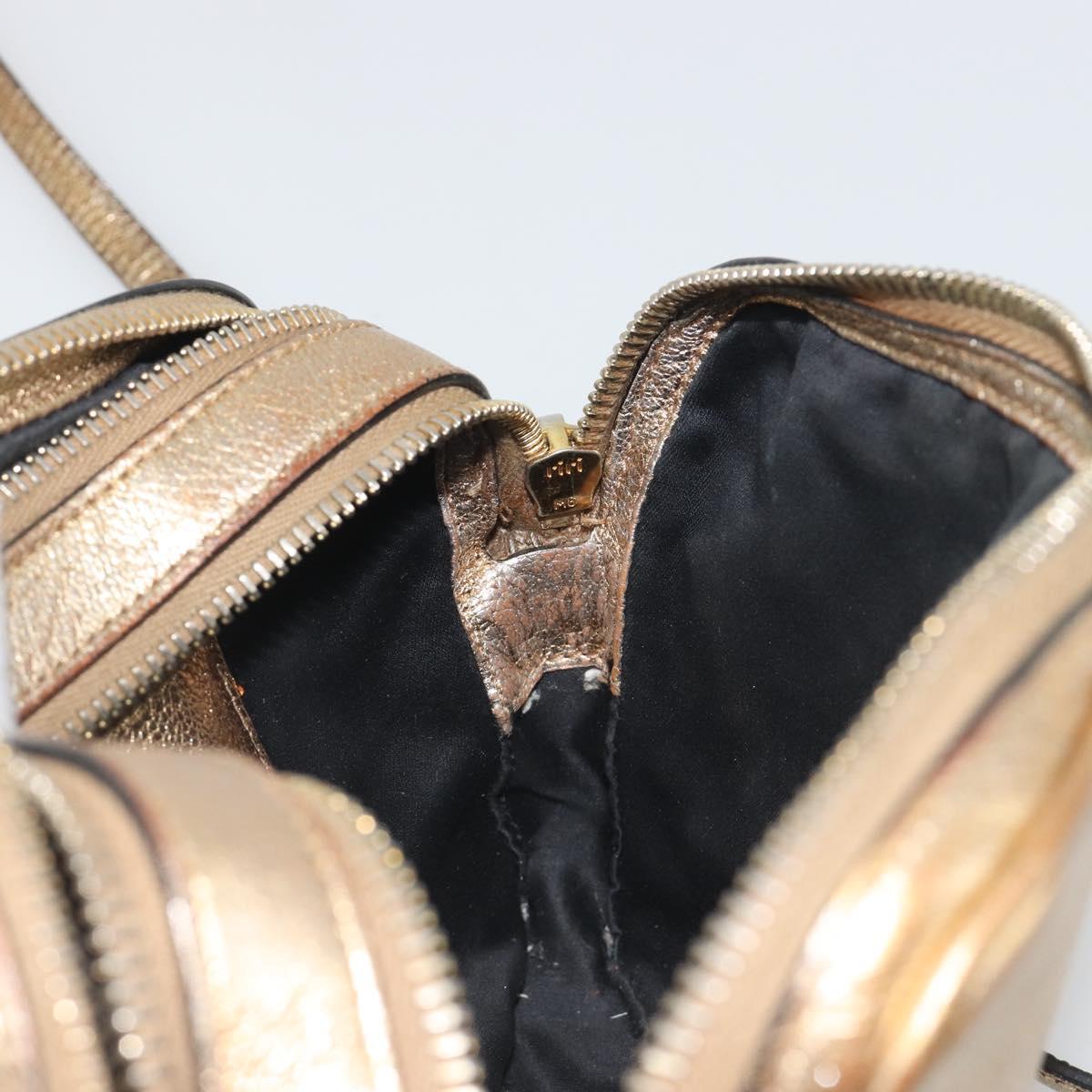 Miu Miu Shoulder Bag Leather Gold Auth bs36779A