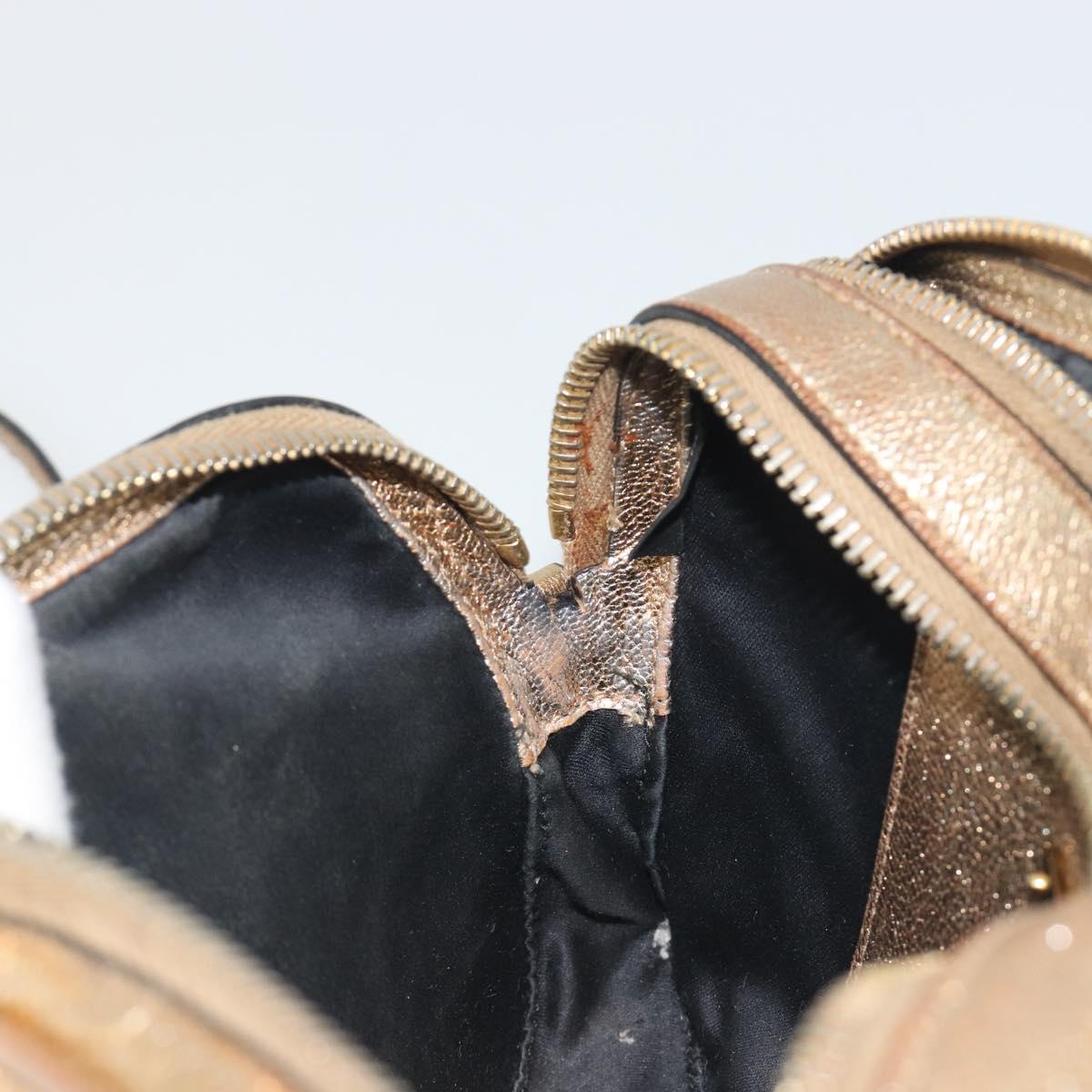 Miu Miu Shoulder Bag Leather Gold Auth bs36779A
