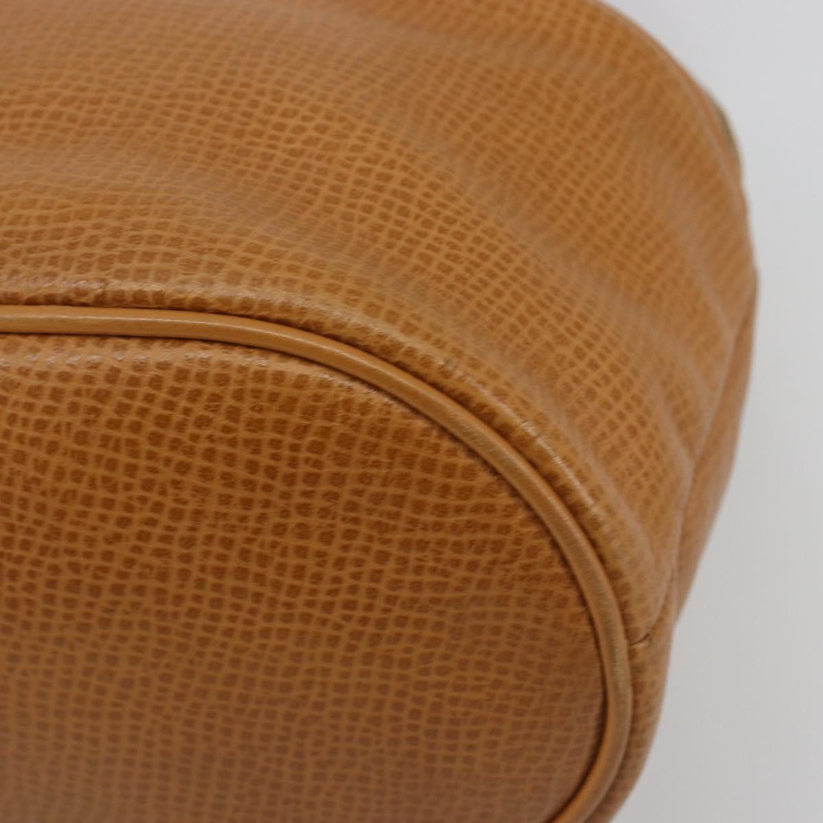 Christian Dior Hand Bag Leather 2way Brown Gold Auth bs36780