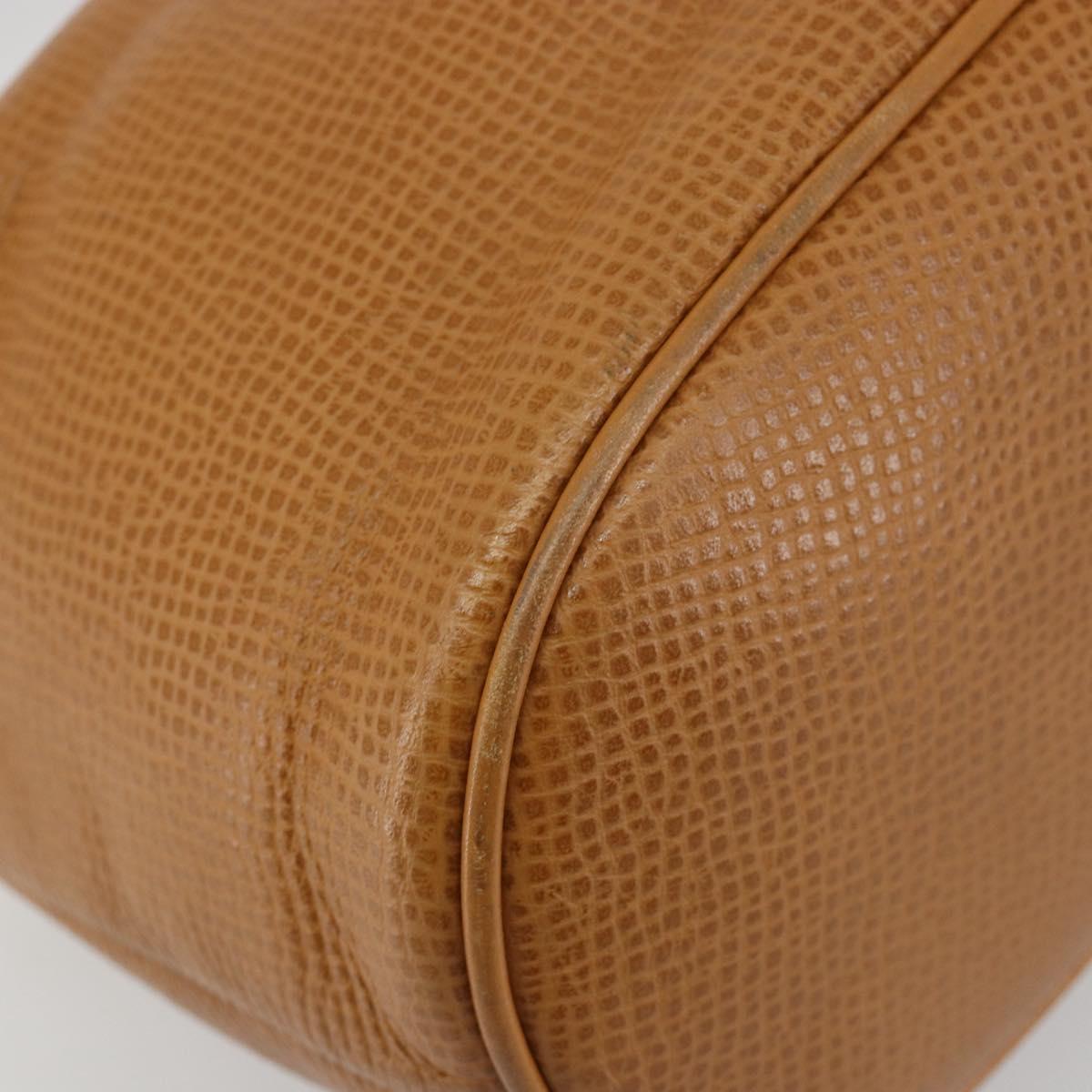 Christian Dior Hand Bag Leather 2way Brown Gold Auth bs36780