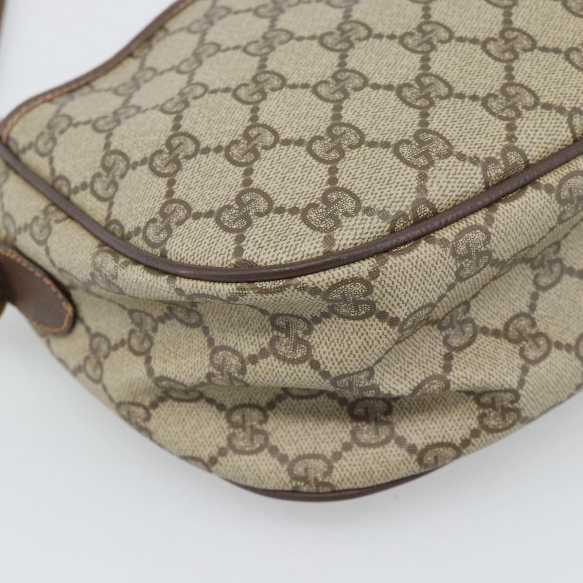 GUCCI GG Supreme Web Sherry Line Bag PVC Beige Gold 89 02 077 Auth bs36781