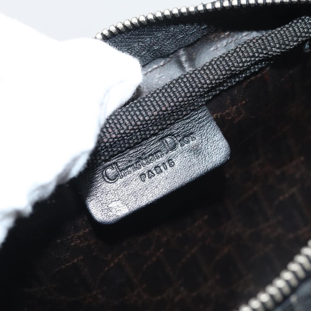 Christian Dior Trotter Canvas Pouch Black Silver Auth bs36782A