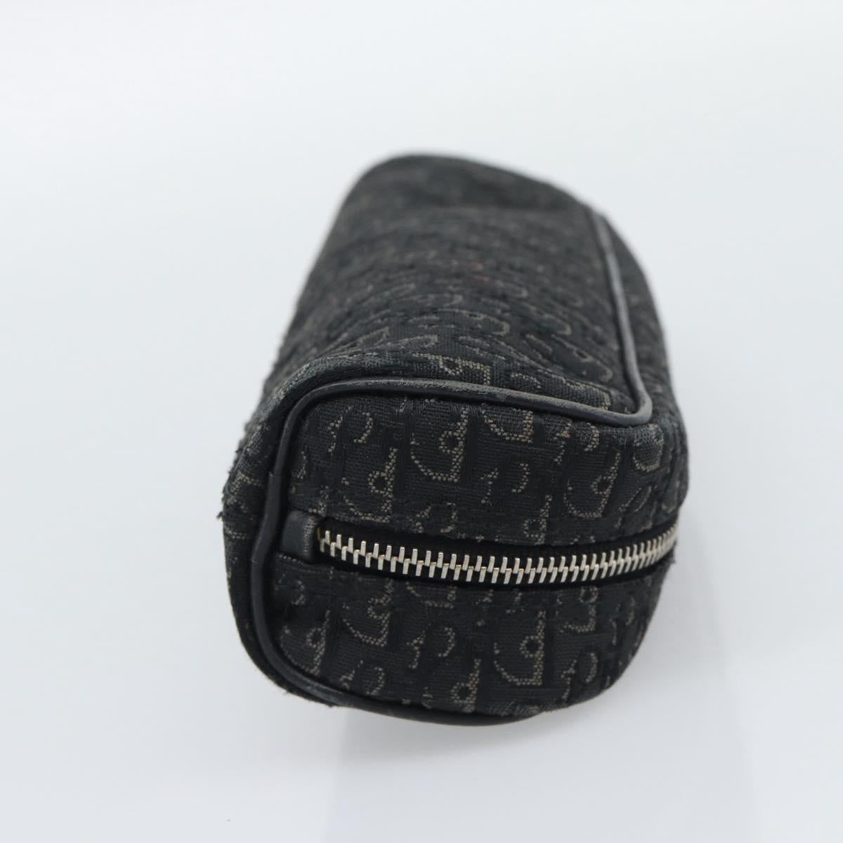 Christian Dior Trotter Canvas Pouch Black Silver Auth bs36782A