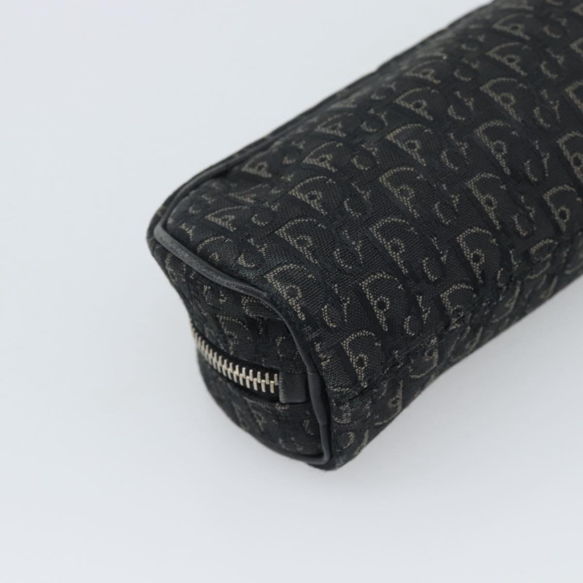 Christian Dior Trotter Canvas Pouch Black Silver Auth bs36782A