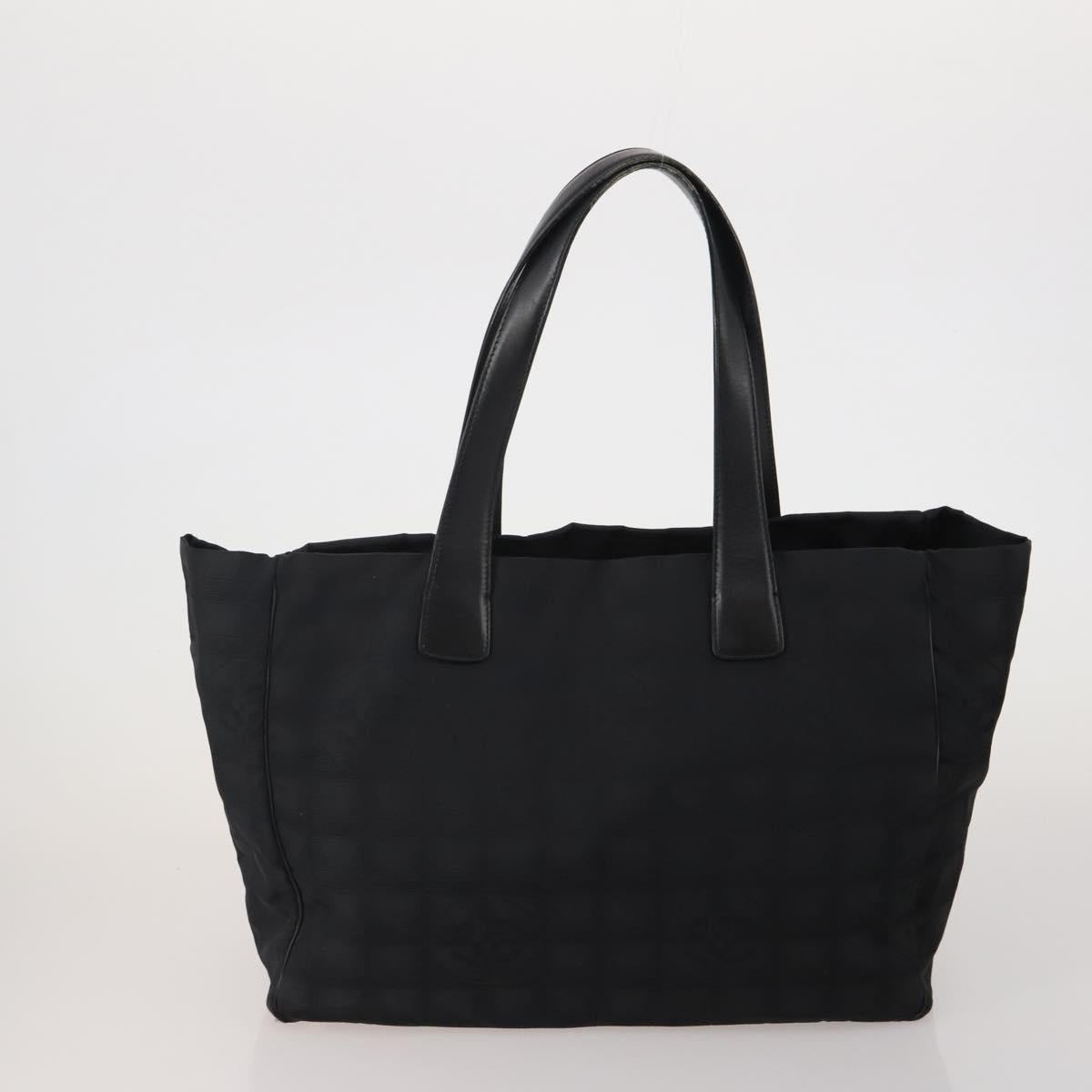 CHANEL New Travel Line Tote Bag Canvas 3 Set Black White CC Auth bs36791