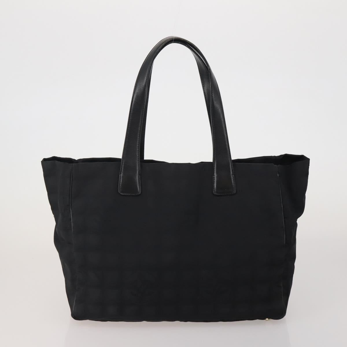 CHANEL New Travel Line Tote Bag Canvas 3 Set Black White CC Auth bs36791