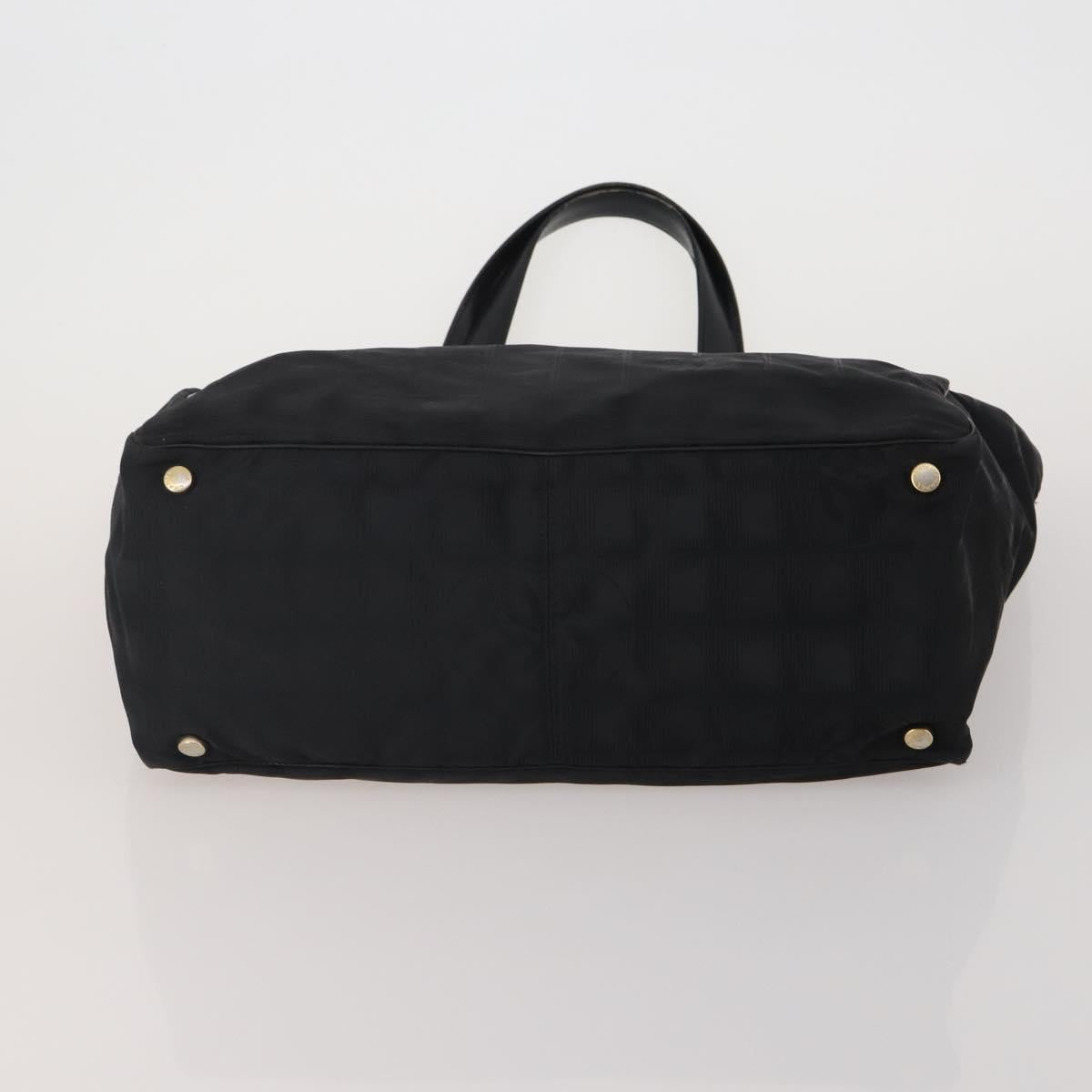 CHANEL New Travel Line Tote Bag Canvas 3 Set Black White CC Auth bs36791