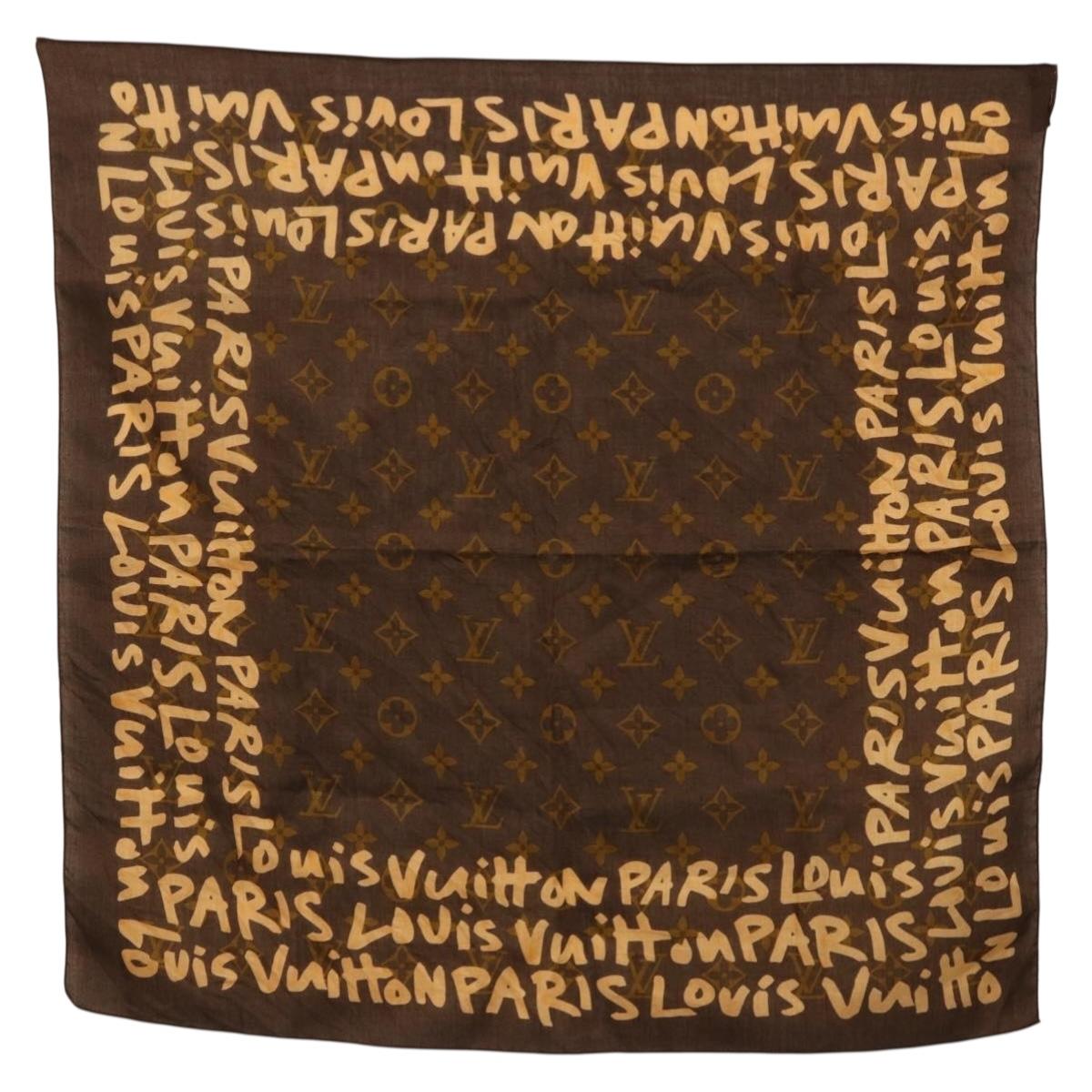 LOUIS VUITTON Monogram Graffiti Scarf Brown LV Auth bs36792V
