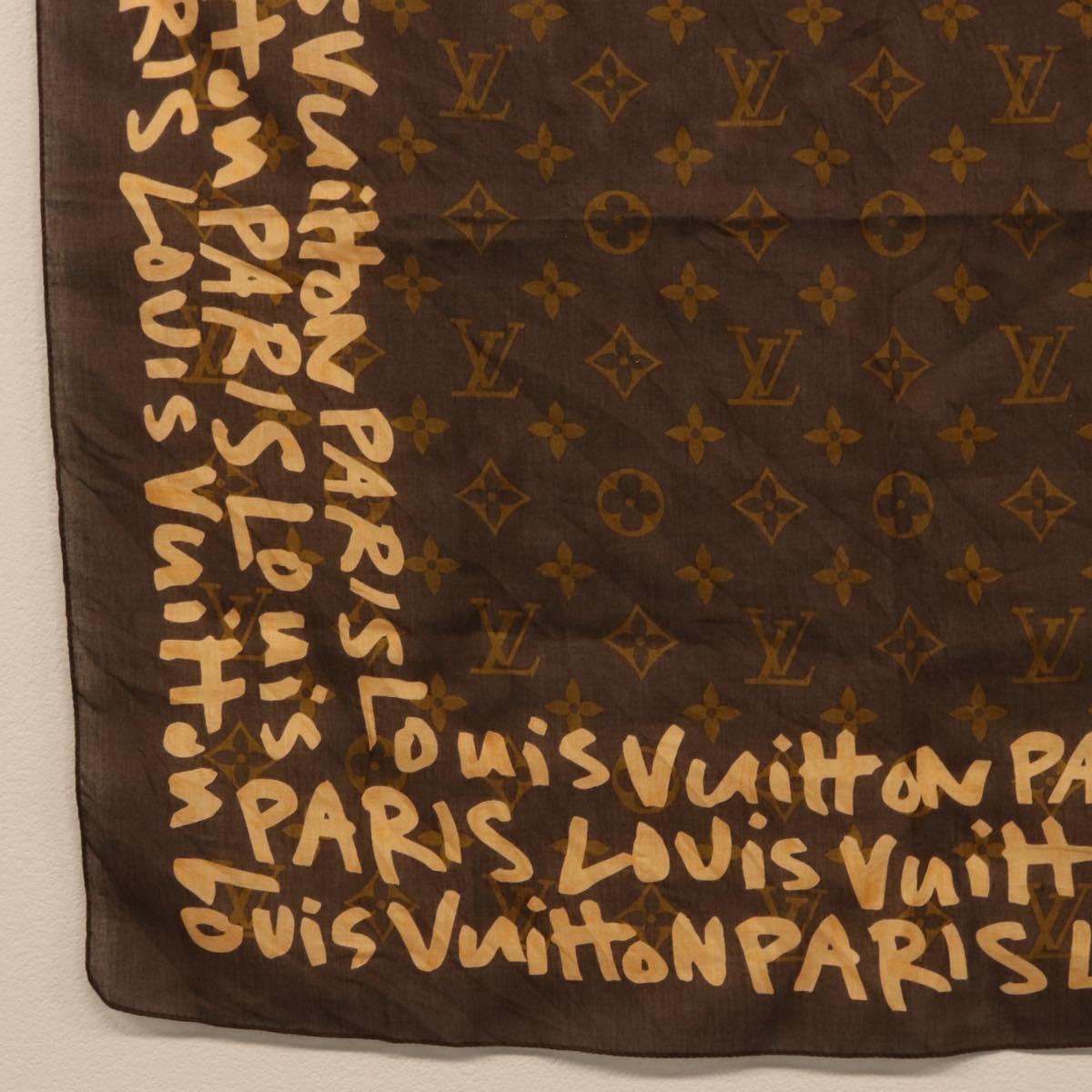 LOUIS VUITTON Monogram Graffiti Scarf Brown LV Auth bs36792V